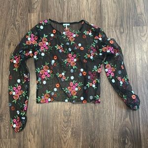 Kimchi blue Urban‎ Outfitters Black flower lace top